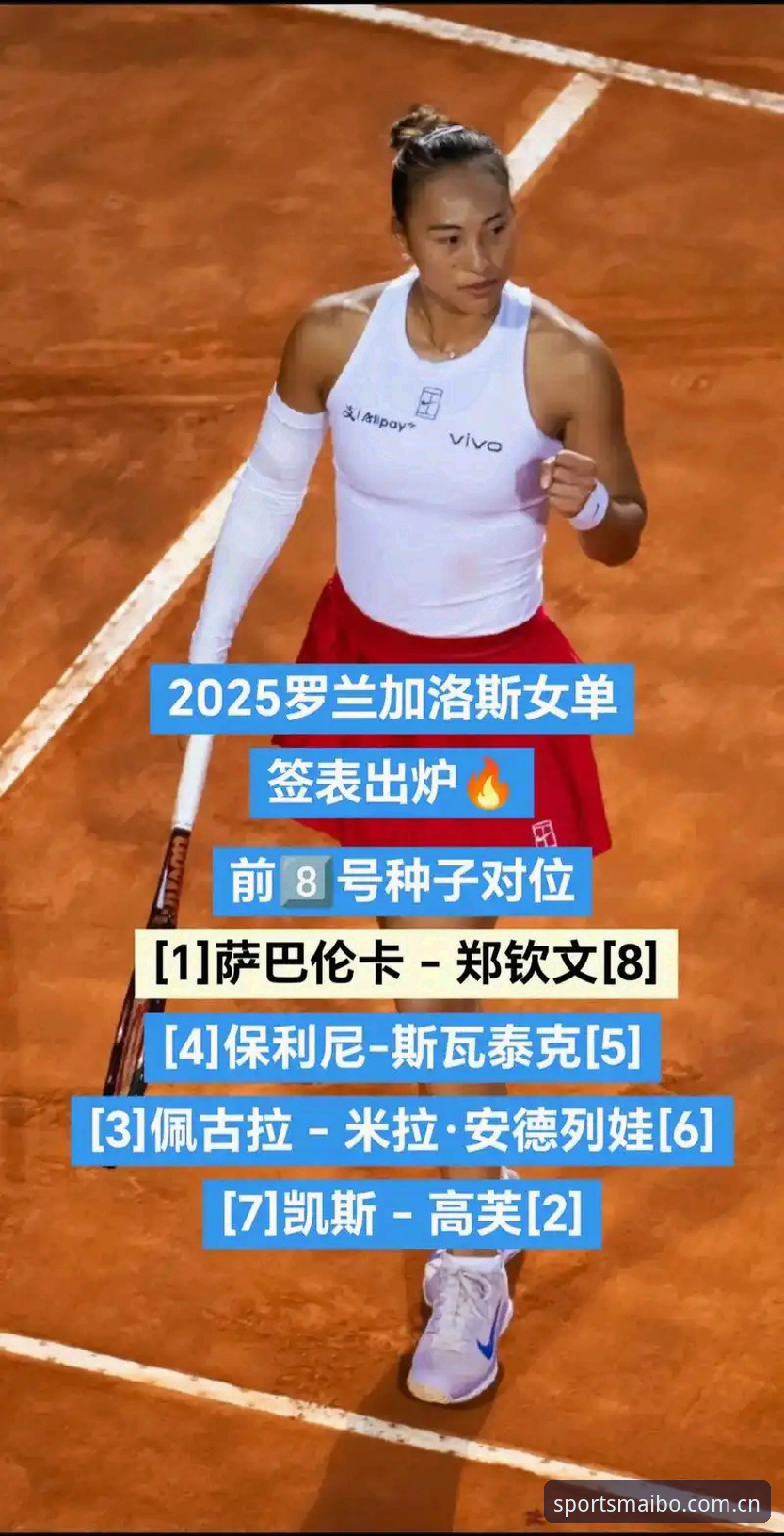 2026法网女单签表出炉，郑钦文面临保分大考，王欣瑜独挑种子大梁
